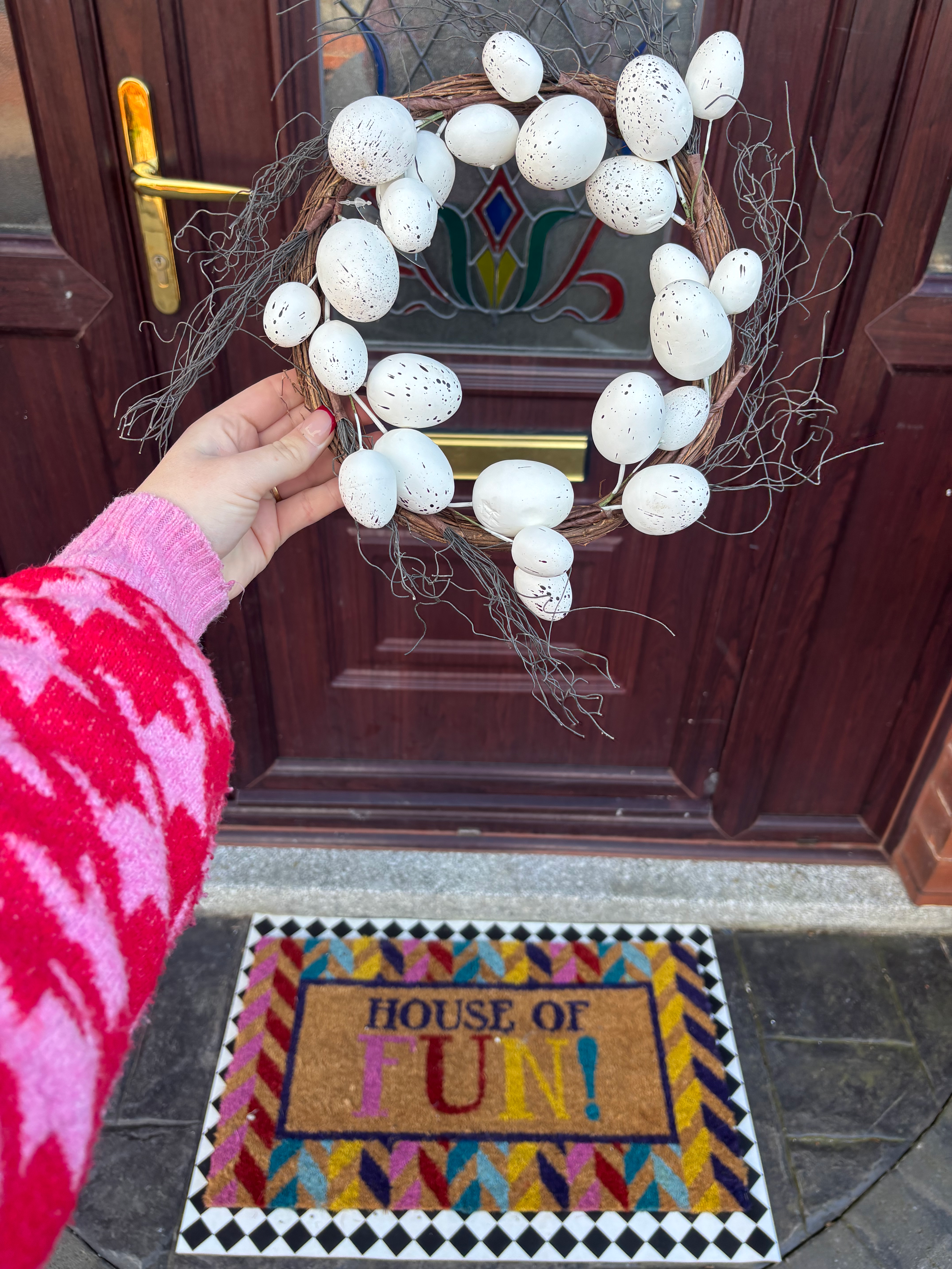 Wreath White Egg Spring