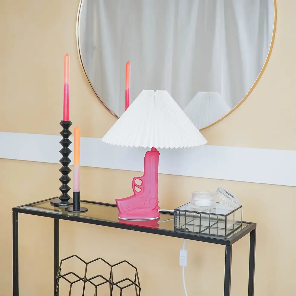 Gun Table Lamp -Neon Pink