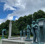 Vigeland Sculpture Park in Oslo, the world's largest sculpture park created by a single artist
— Central axis of Vigeland Sculpture Park in Frogner, Oslo, lined with over 200 sculptures by Gustav Vigeland
— Monolith sculpture by Gustav Vigeland in Vigeland Sculpture Park, Frogner, Oslo