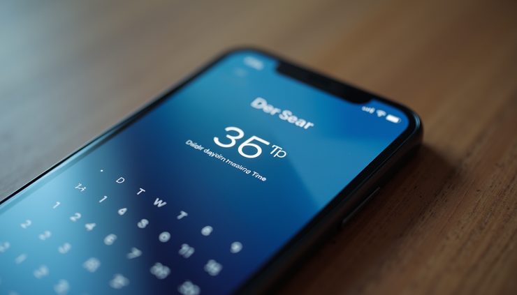 High angle view of a smartphone displaying calendar with daylight saving time reminder