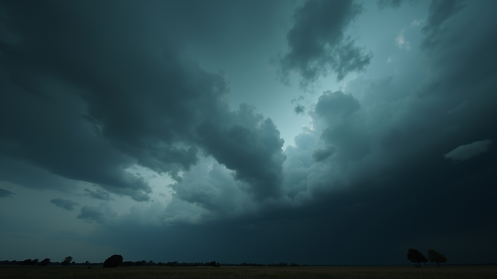 Close-up view of a dark stormy sky indicating severe weather