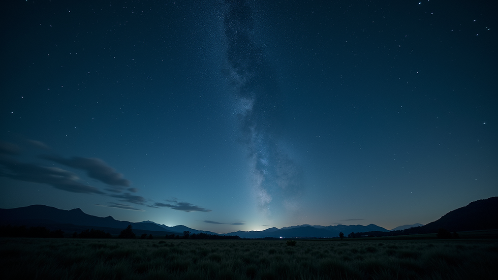 Wide angle view of a starry night sky