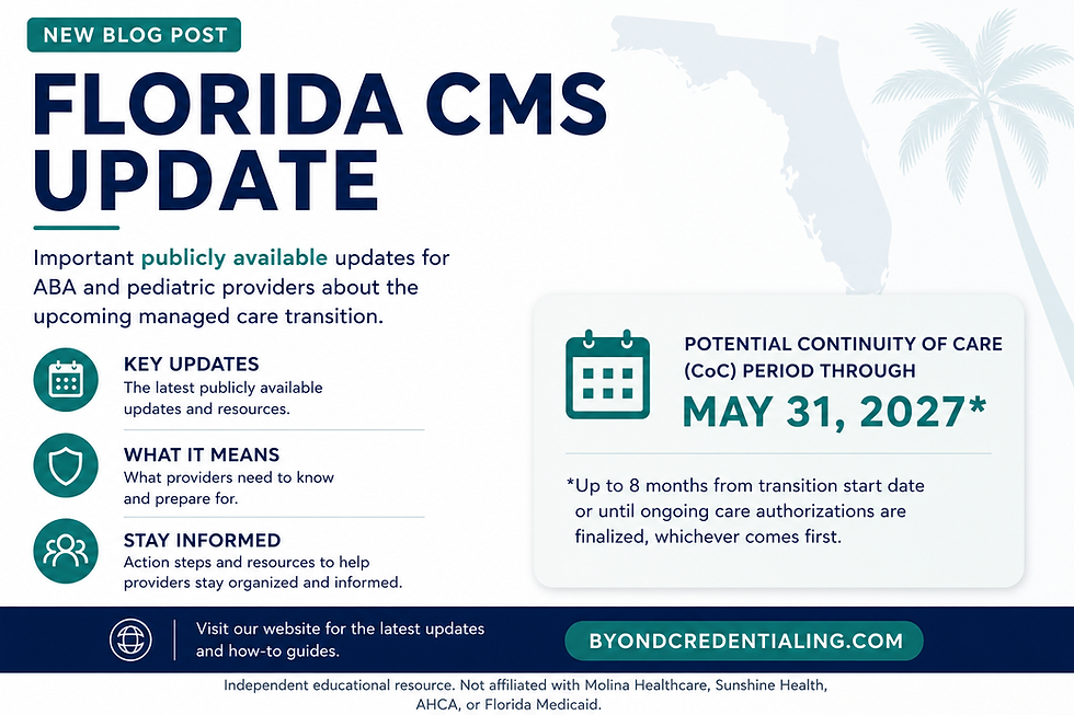 Florida’s Molina CMS Transition: What ABA & Pediatric Providers Should Know Before October 2026