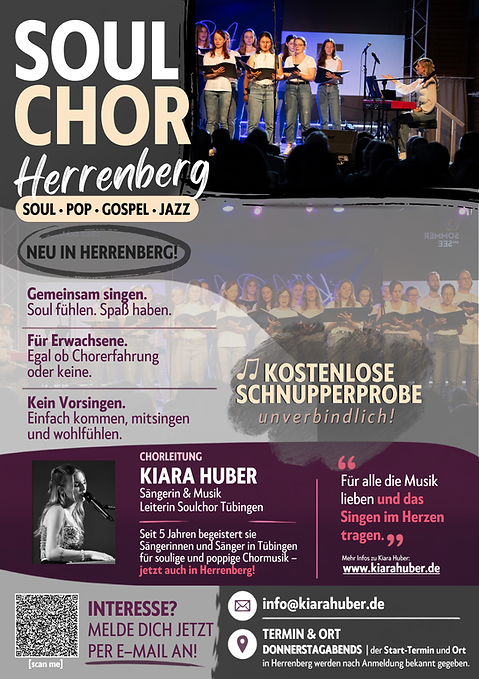 Flyer Soulchor Herrenberg - Kiara Huber