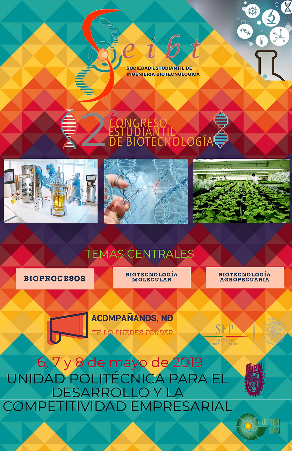 invitacion al congreso de biotecnologia el 6, 7 y 8 de mayo en la unidad politecnica para el desarrollo y la competitividad empresarial