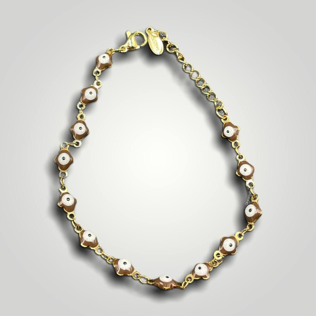 BROWN & GOLD EVIL EYE BRACELET