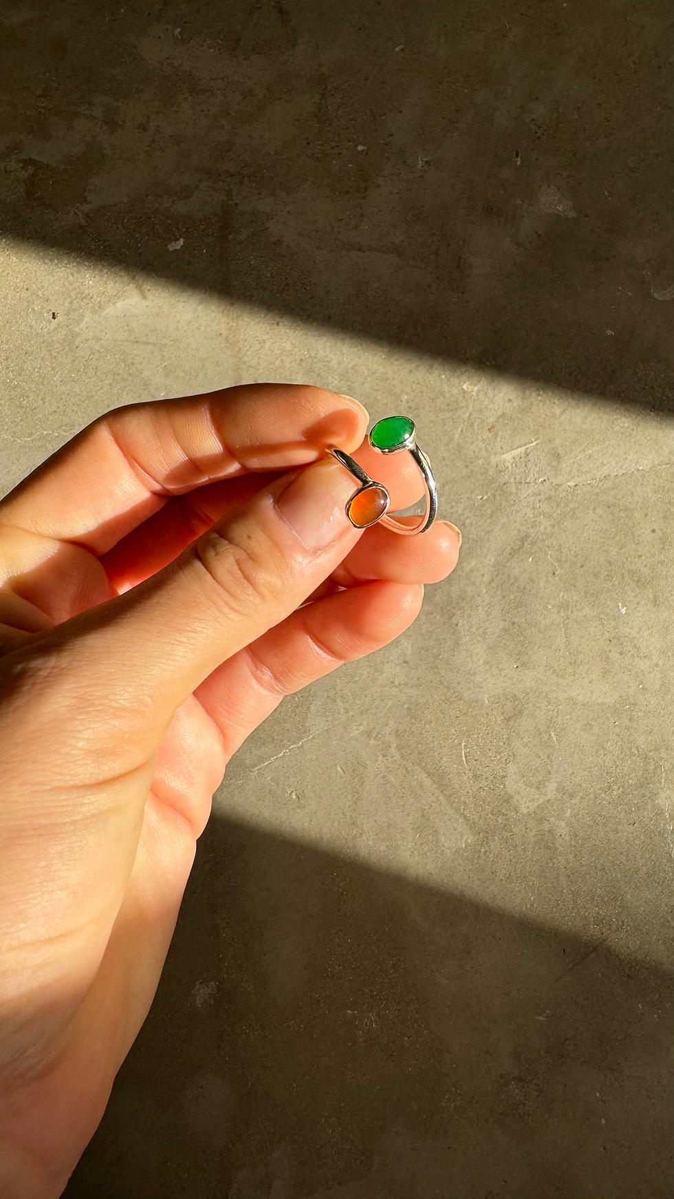 Miniatura: Anillo jade/Cornalina