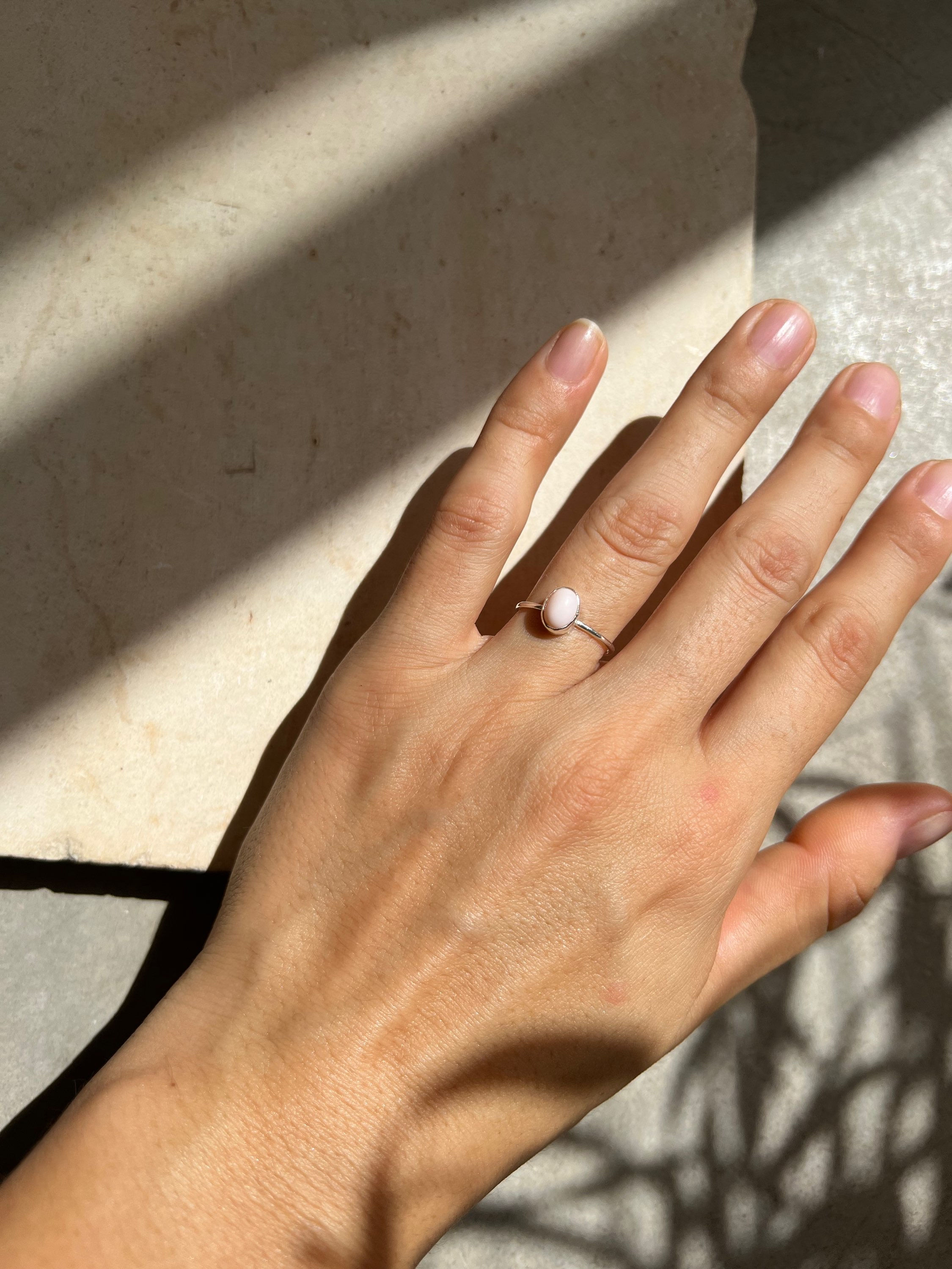 Mini anillo ópalo rosa 