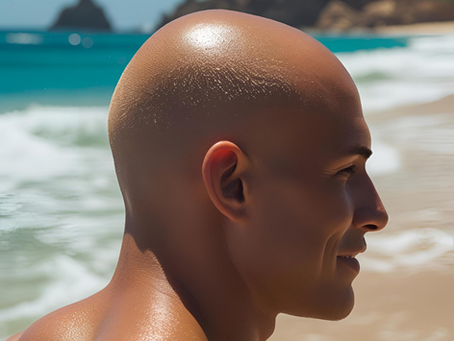 Zonnebrandcrème hoofdhuid? Bescherm je hoofdhuid nu! Stop zonschade - Zero Shine 2.0 met SPF50 voor kale of kalende mannen