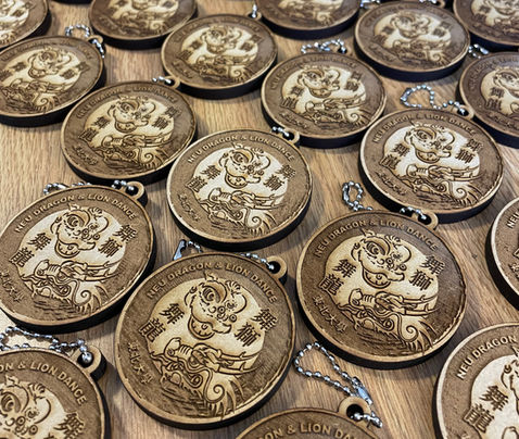 NEU Dragon and Lion Dance Troupe Laser Cut Keychains