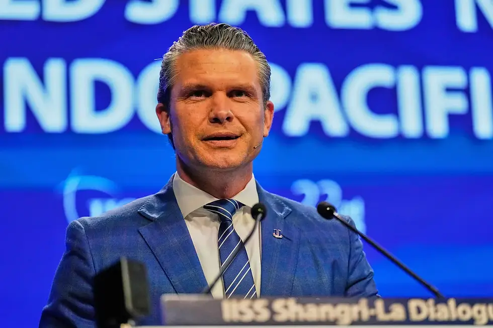 Secretary Hegseth at the Shangri-La Dialogue summit at Singapore, May 31, 2025. AP/Anupam Nath - Picture Credits to : AP News