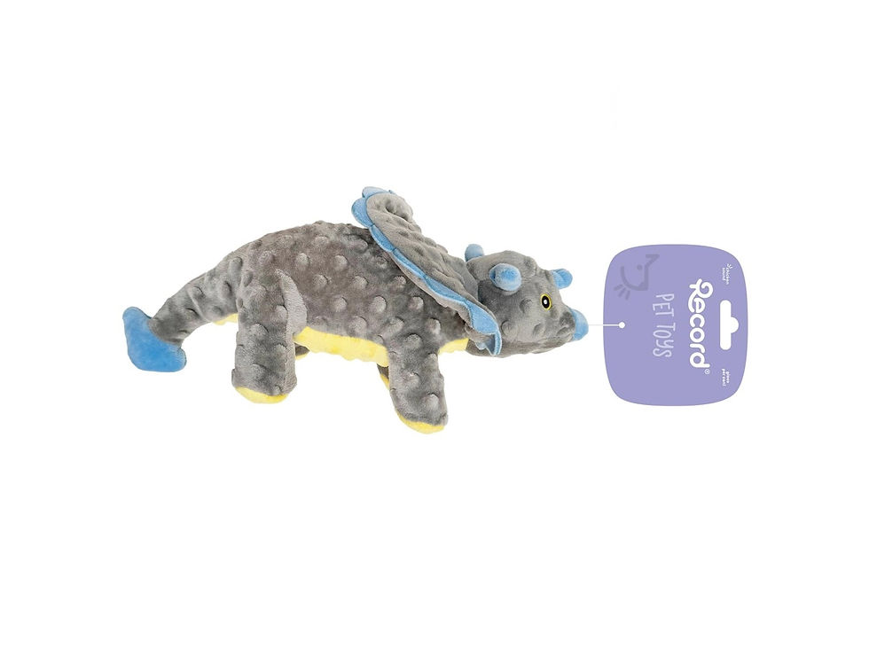 Thumbnail: Peluche con squeaker - Dino Dylan Grigio