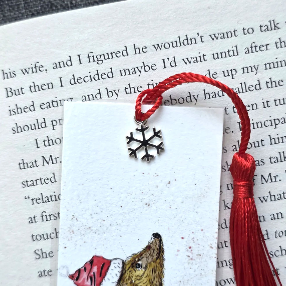 Christmas Hedgehog laminated bookmark by Alan Taylor Art