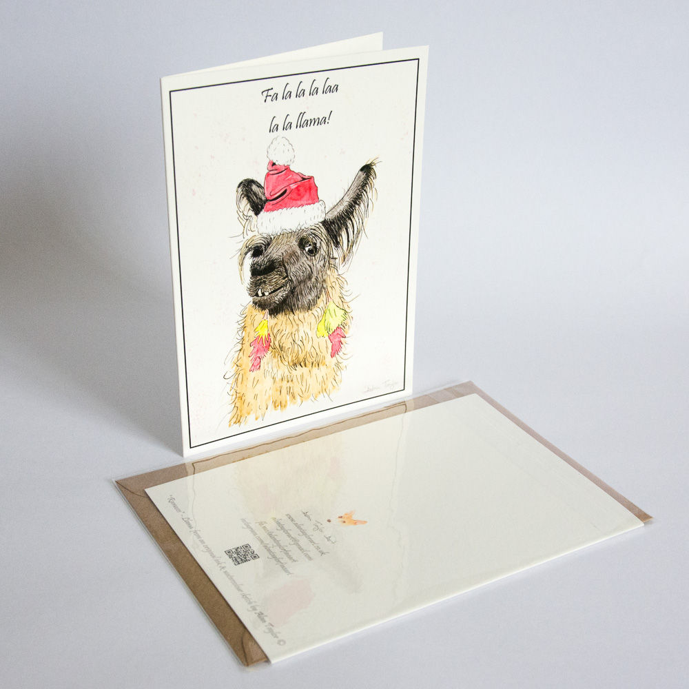 Fa la la la laa la la Llama  - 5 x Christmas Greeting Cards