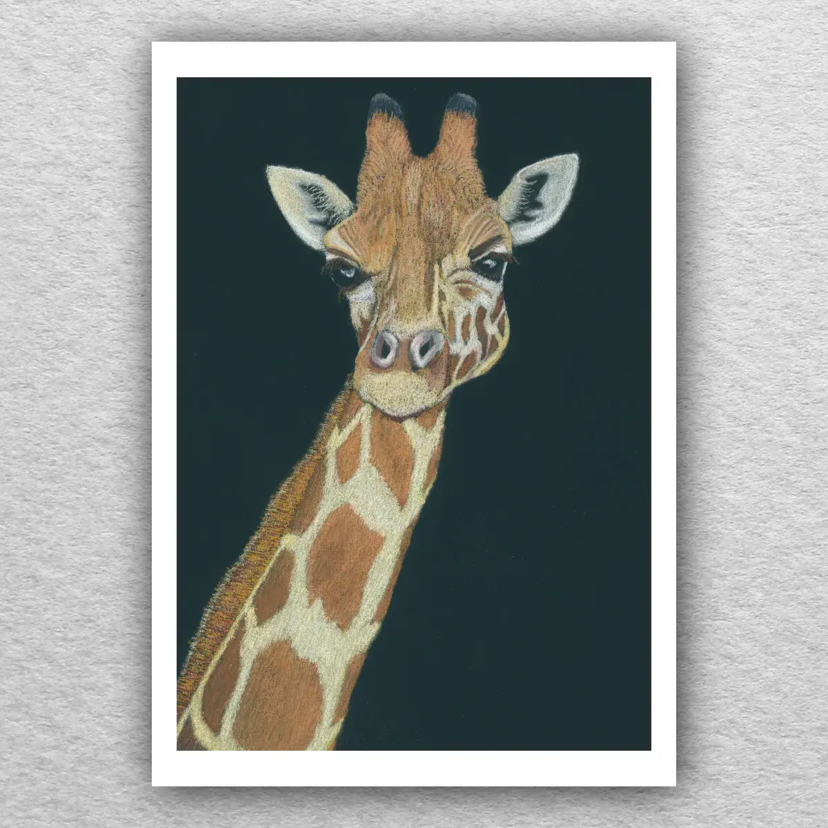 Giraffe Print 'Imara' a pastel painting by Alan Taylor Art