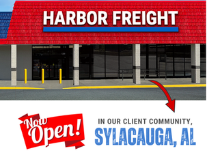 Harbor Freight is now open in NextSite client community, Sylacauga AL!