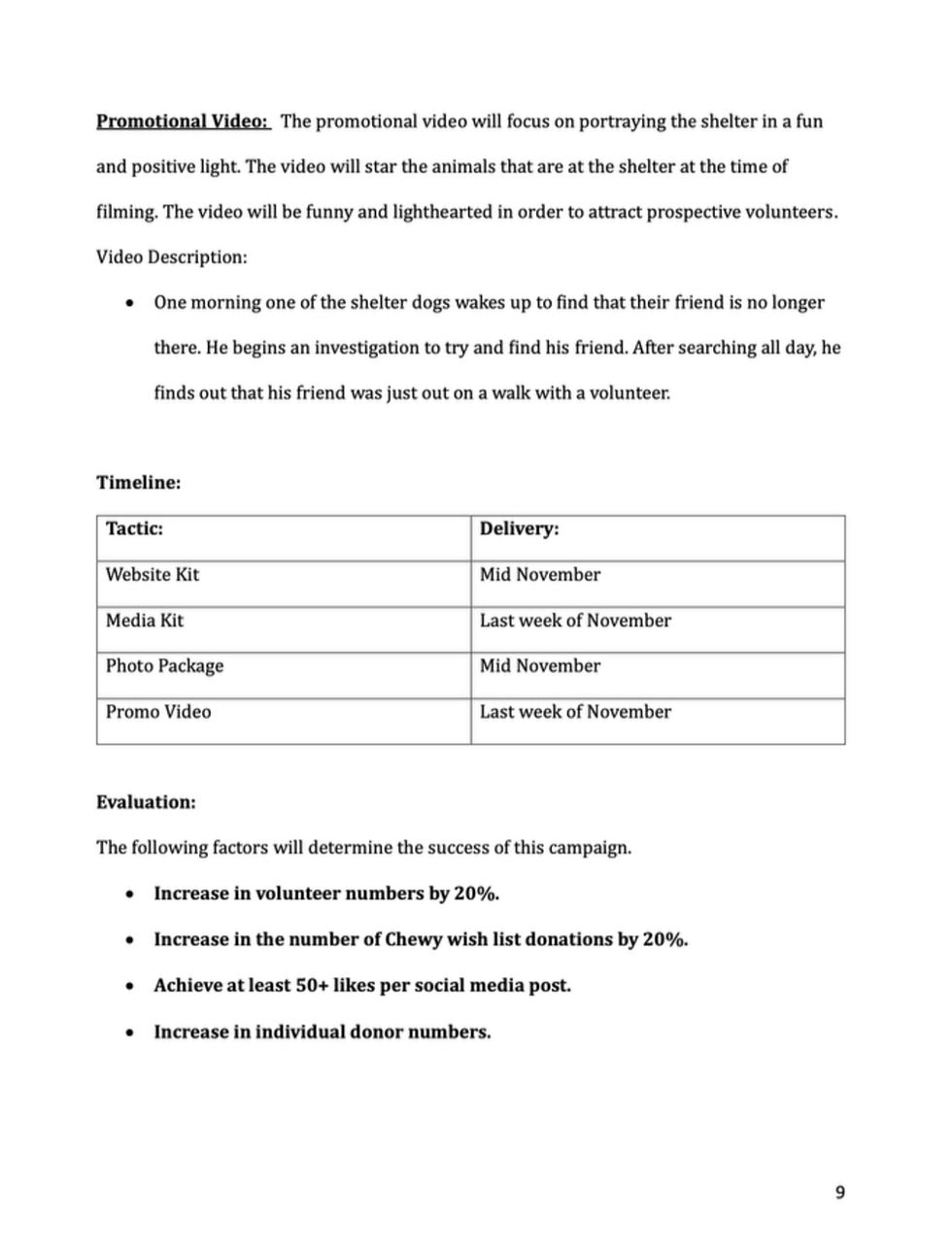 PR Plan Page 9