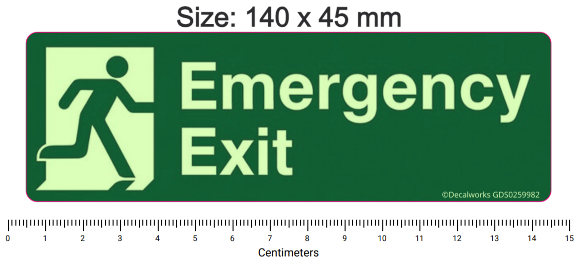 Phosphorescent Emergency Exit safety sign GDS0259982