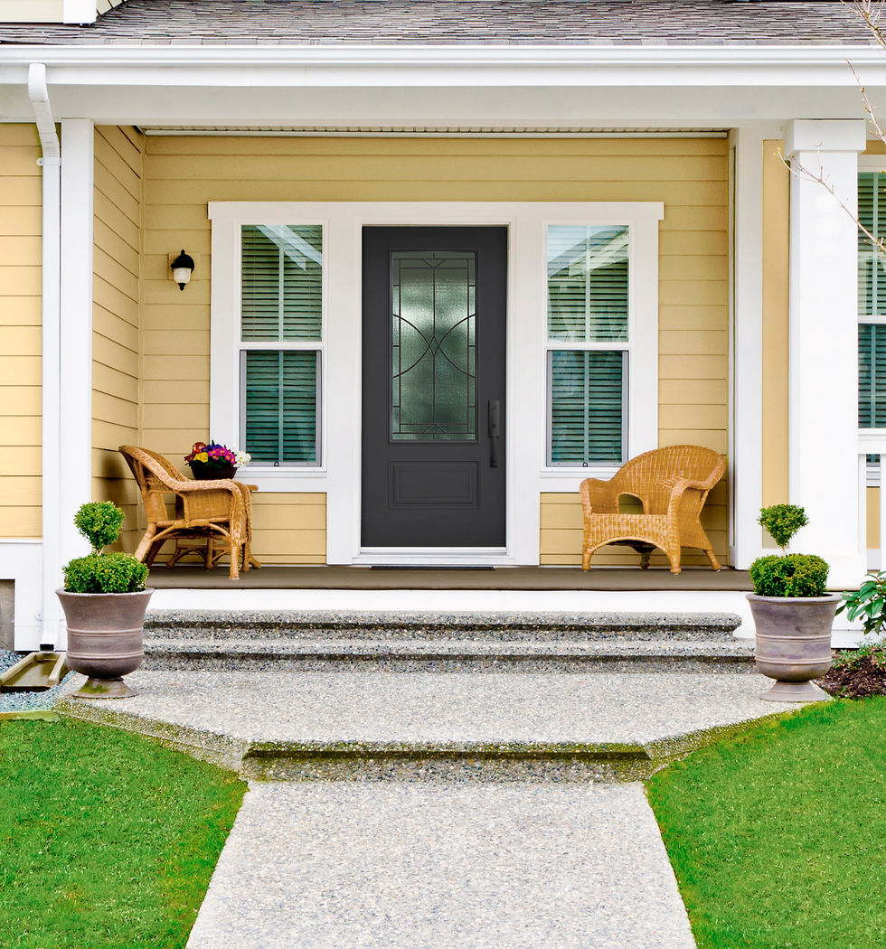 Front of a home showing the Pella front door