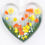 Thumbnail: Detachable Fused Glass Flower Heart Greeting Card - Personalisable