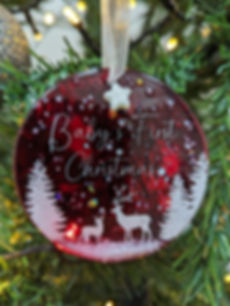 Fused Glass Christmas Decoration -Baby's first Christmas