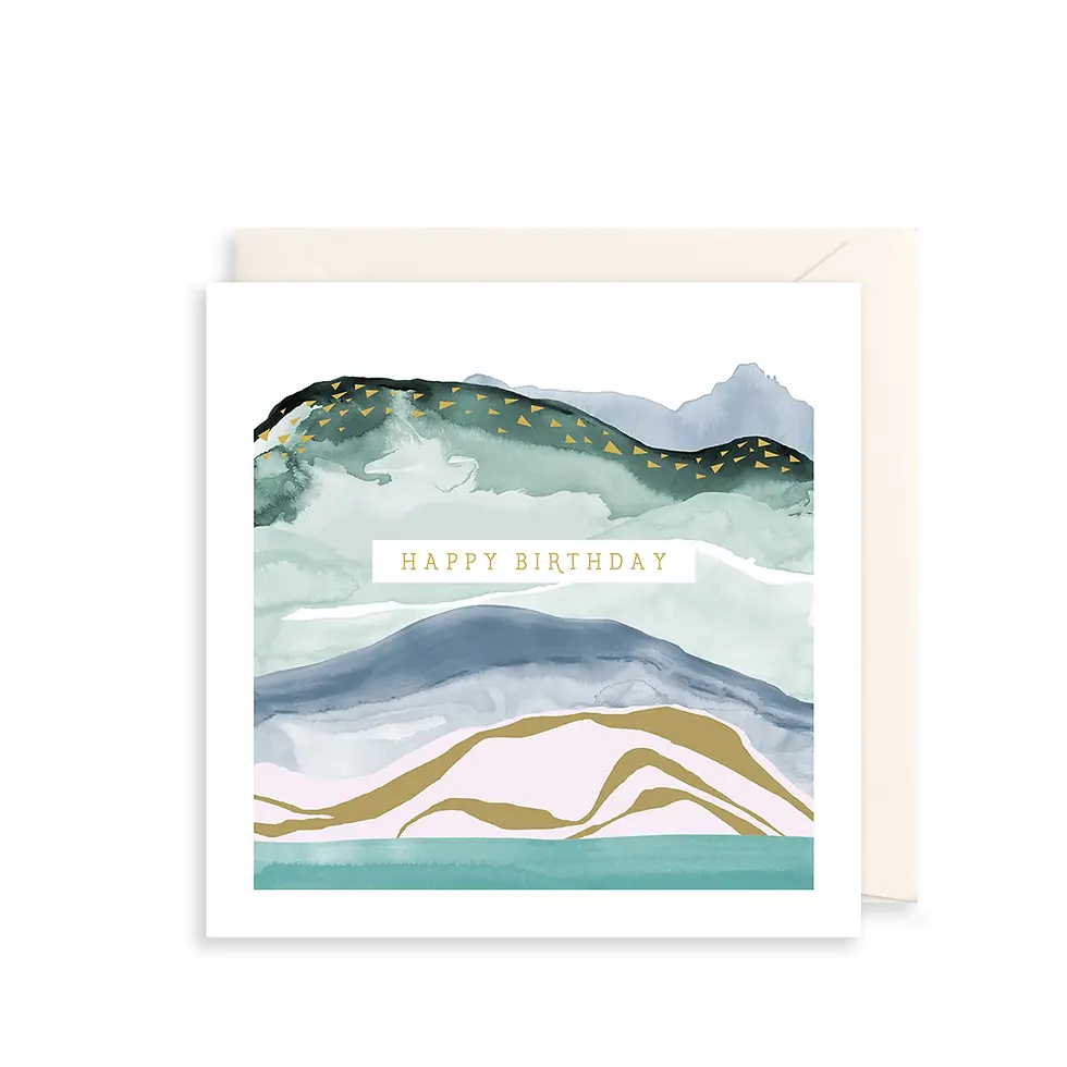 Happy Birthday Waves Print Card