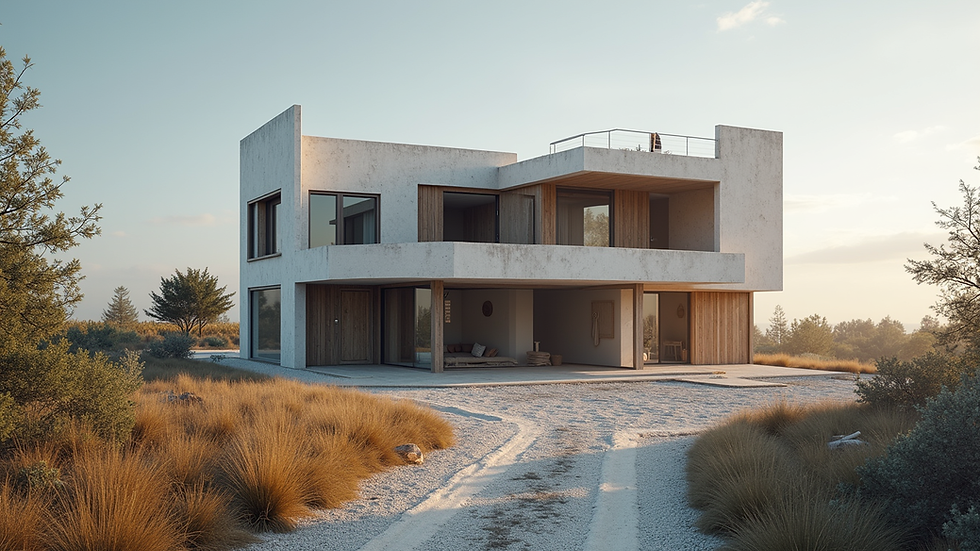 Eye-level view of a modern house under renovation