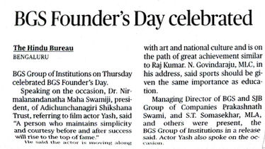 BGS Founder's Day Celebrated