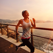 Girl Running by the Sea