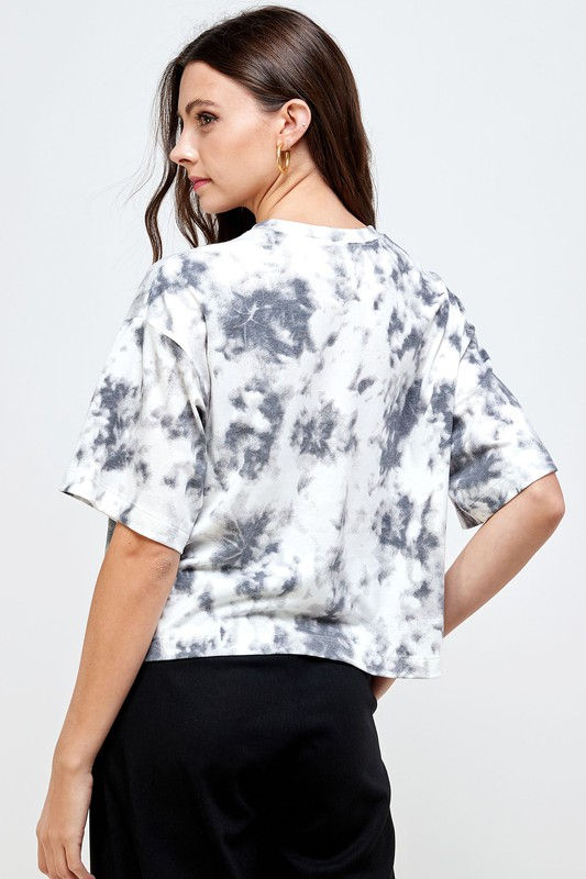 Thumbnail: JOYOUS MAXINE TIEDYE BOXY T SHIRT CHARCOAL