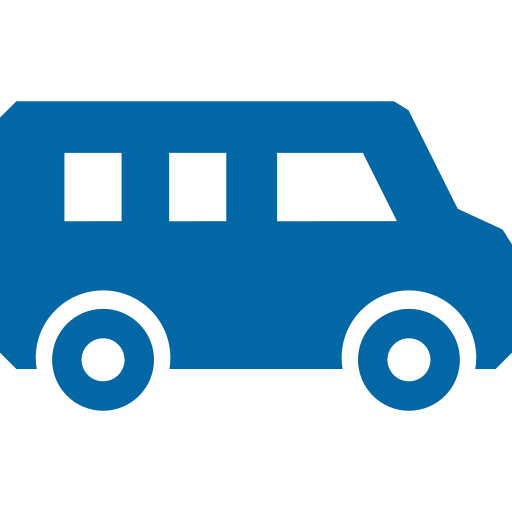 Blue mini bus
