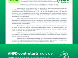 ANPD contratará mais de 200 pessoas para apoio