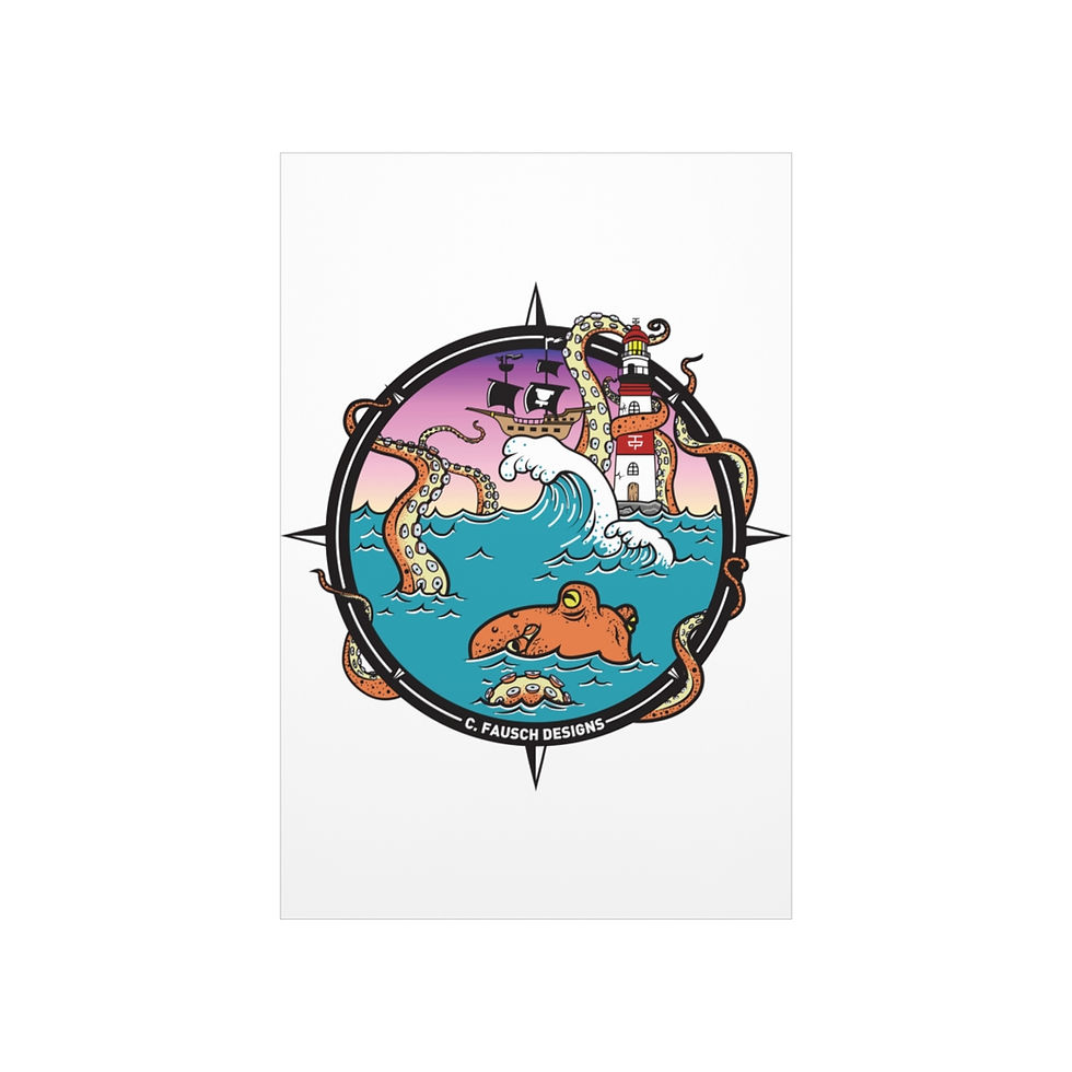 Thumbnail: Octopus Storm Art Print 