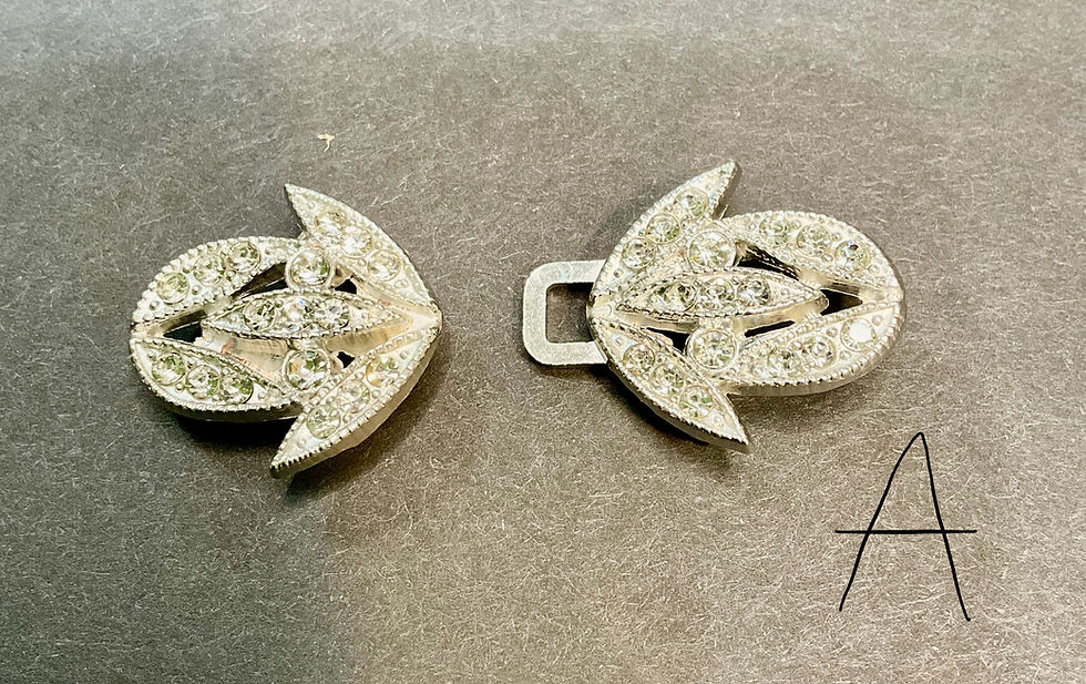 Thumbnail: Metal Buckle/Clasp with Rhinestones 