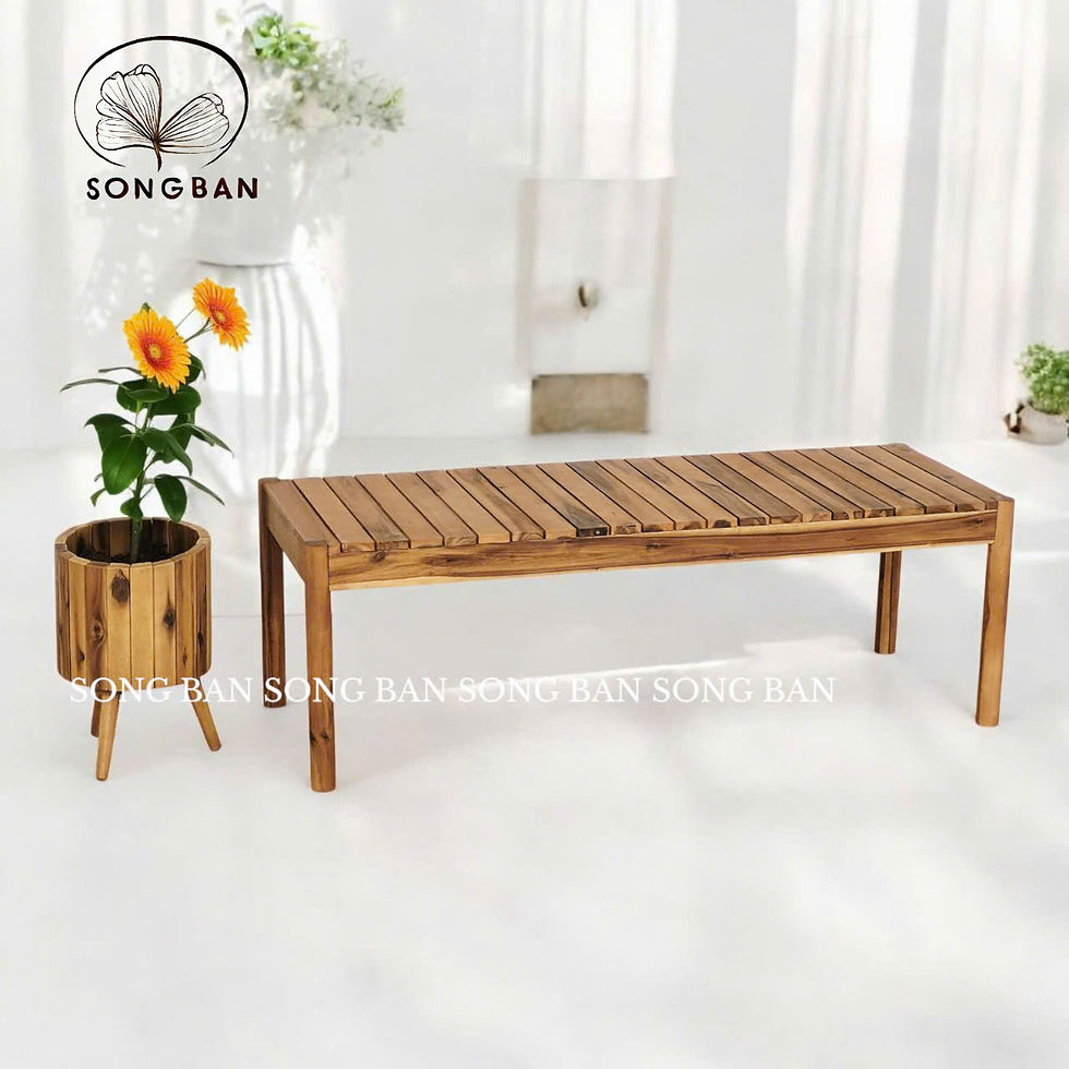 Hình thu nhỏ: Ghế Gỗ Băng Dài 120x45 cm, Ghế Gỗ Trong Nhà Hoặc Ngoài Trời - Hàng VN Xuất Khẩu