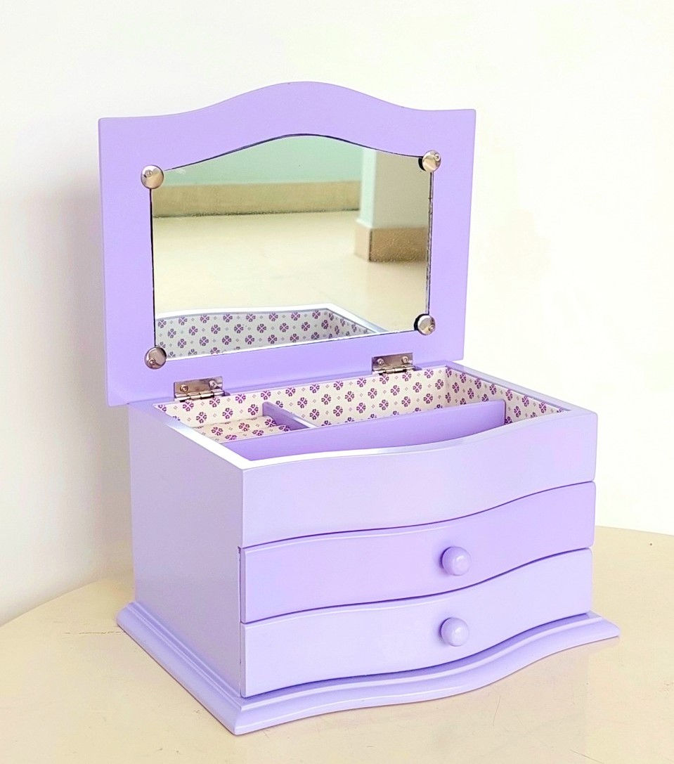 Hình thu nhỏ: Hộp Nữ Trang Gỗ Nhiều Màu Có Gương 23x17 cm Xinh Xắn Tinh Tế - Hàng VN Xuất Khẩ