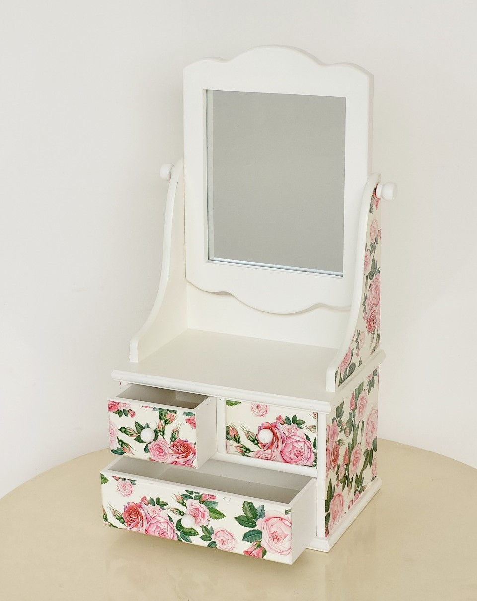 Hình thu nhỏ: Hộp Nữ Trang Gỗ Có Gương Loại Lớn 25.5 x 46 cm Trang Nhã - Hàng VN Xuất Khẩu