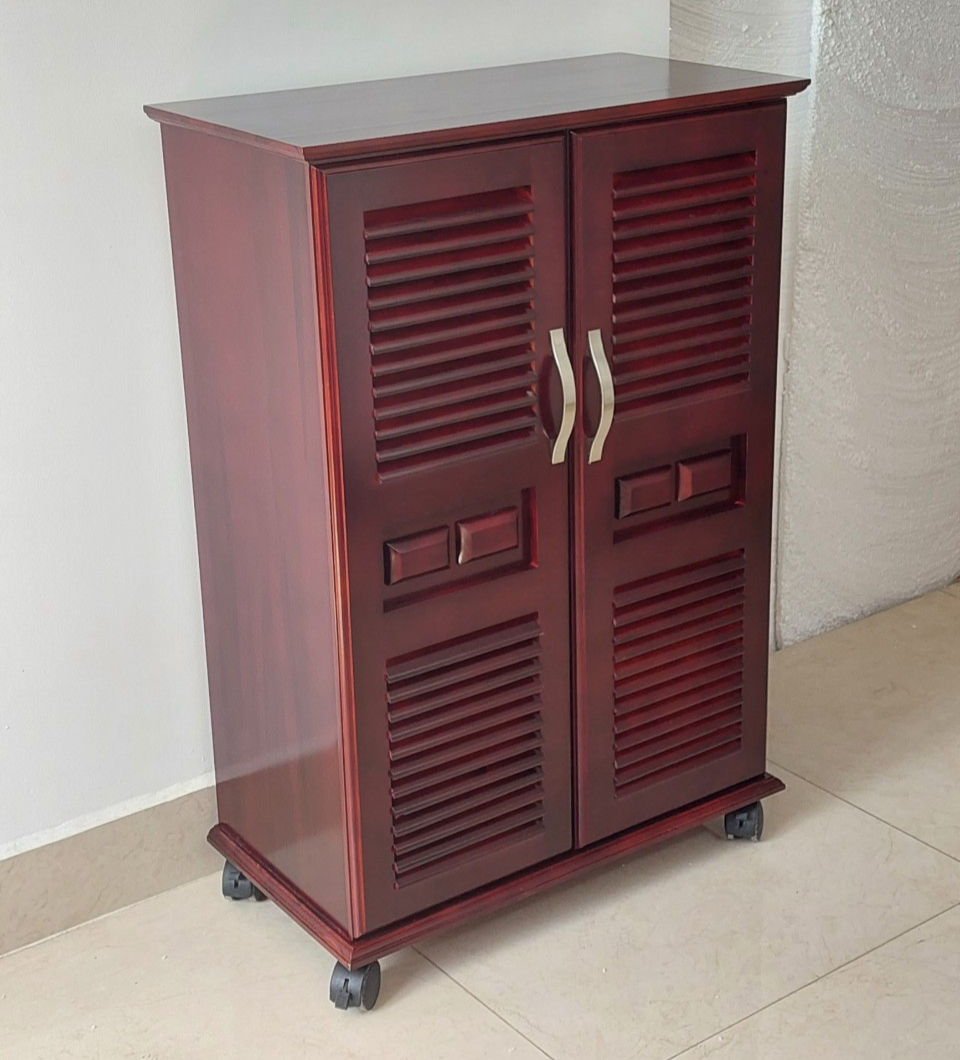Hình thu nhỏ: Tủ Giày Gỗ Ngang 60cm 2 Cánh Nhiều Màu, Tủ Trang Trí Gỗ Thông New Zealand