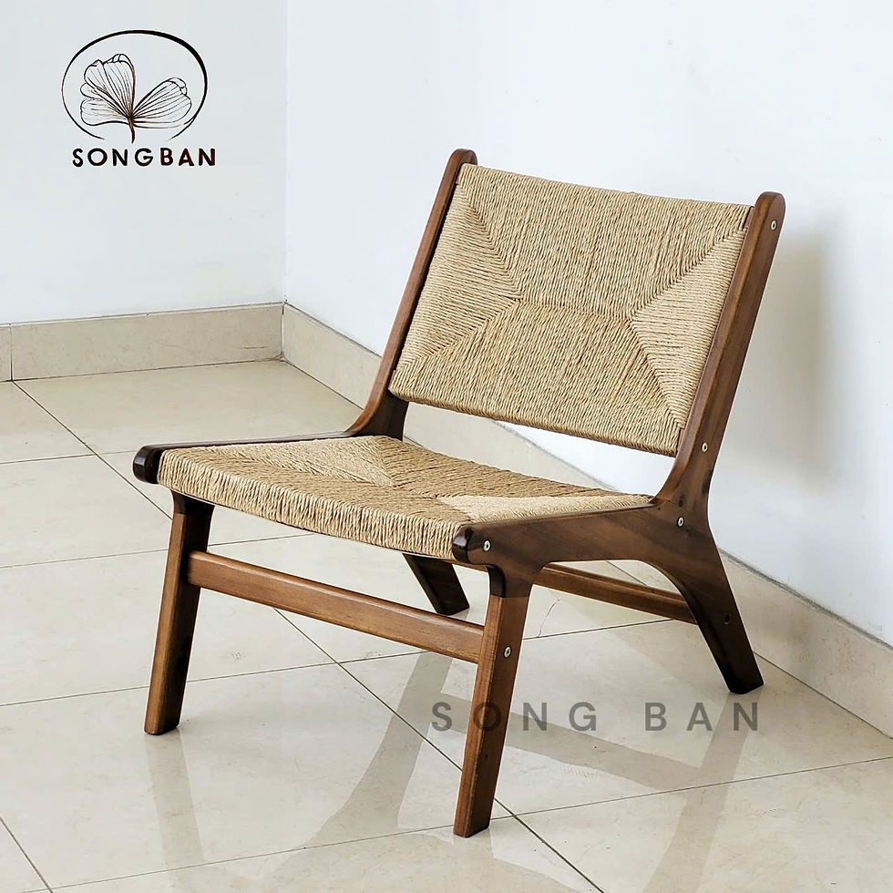 Hình thu nhỏ: Ghế Sofa Ngả Lưng Đan Mây Thủ Công Retro Phong Cách Bắc Âu - Hàng VN Xuất Khẩu