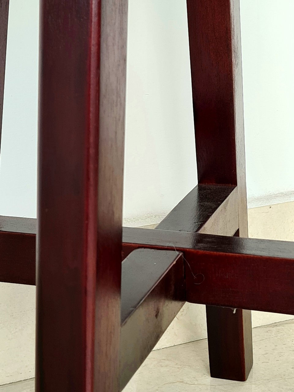 Hình thu nhỏ: Ghế Đôn Gỗ Mặt Tròn Cao 47.5cm, Ghế Cafe Phố Chất Gỗ Dày - Hàng VN Xuất Khẩu