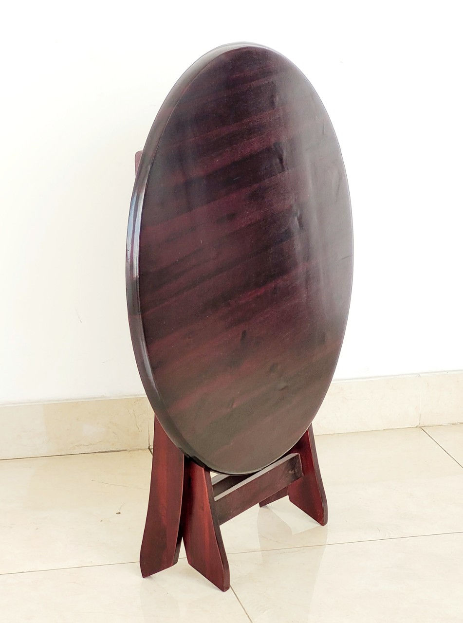 Hình thu nhỏ: Bộ Bàn Tròn Gỗ Xếp 75cm Cao 60cm Trong Nhà Hoặc Ngoài Trời - Hàng VN Xuất Khẩu