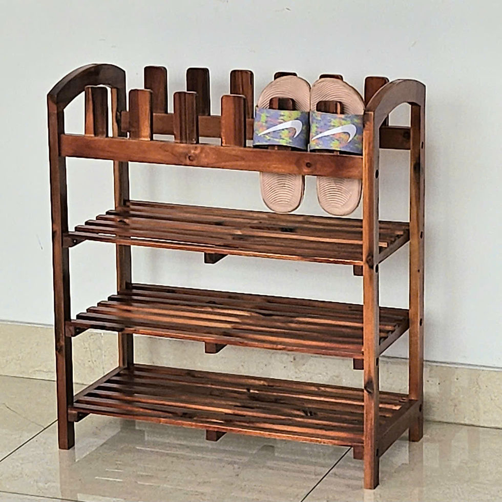 Hình thu nhỏ: Kệ Giày Gỗ 4 Tầng, 5 Tầng Màu Nâu Ngang 63cm Có Thanh Úp Giày Dép