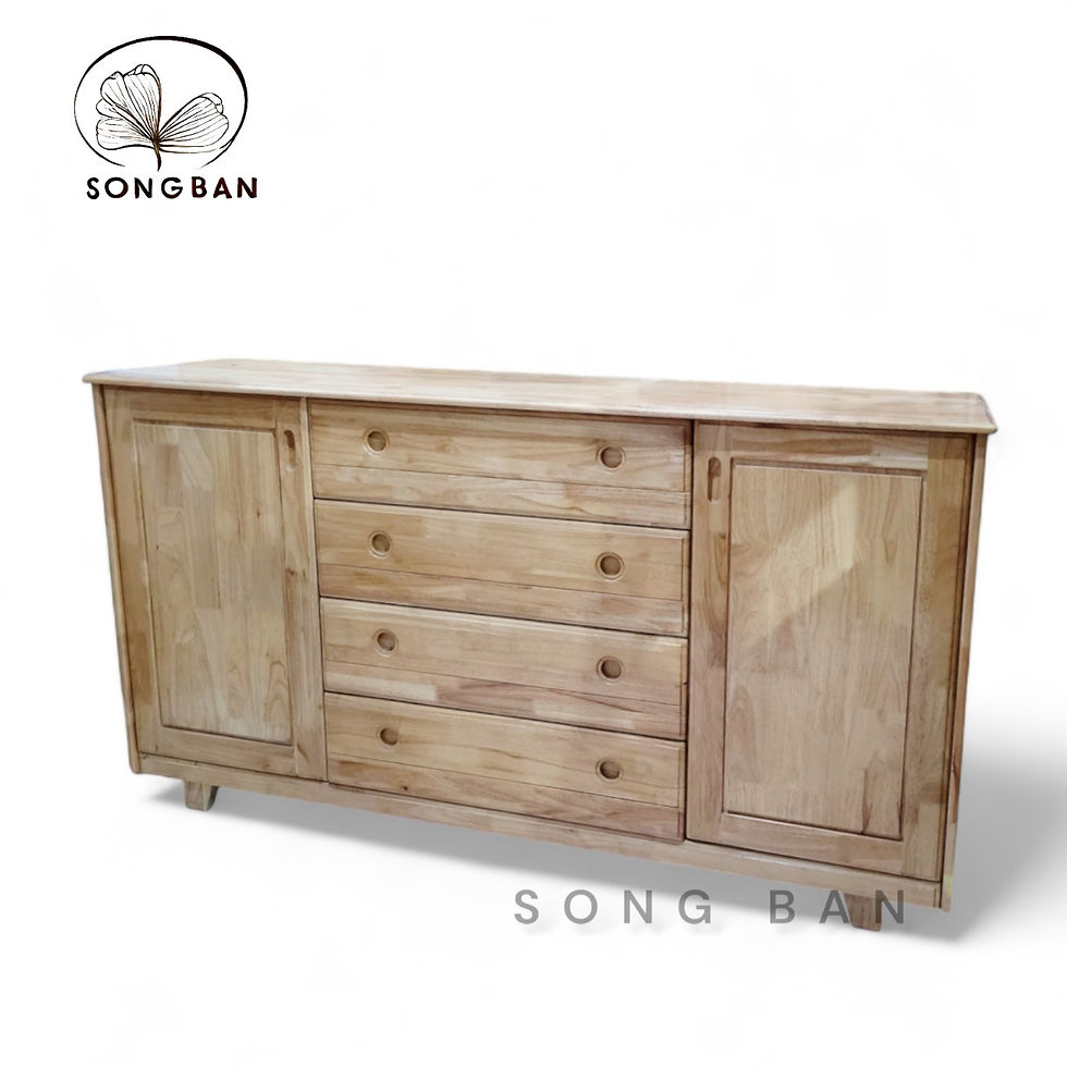Hình thu nhỏ: Tủ Ngăn Kéo Ngang 1m78 Gỗ Cao Su 2 Cánh 4 Hộc, Tủ Compot, Tủ Đa Năng Sắp Xếp Đồ