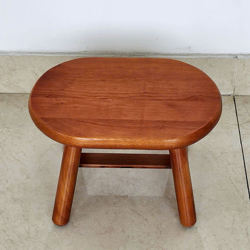 Hình thu nhỏ: Ghế Đôn Gỗ Mặt Ovan Cao 25cm Chân Tròn Xinh Xắn - Hàng VN Xuất Khẩu