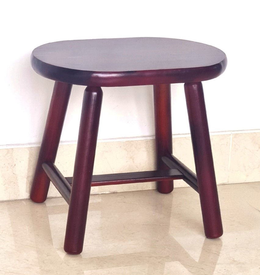 Hình thu nhỏ: Ghế Đôn Gỗ Mặt Ovan Cao 35cm Chân Tròn Xinh Xắn - Hàng VN Xuất Khẩu