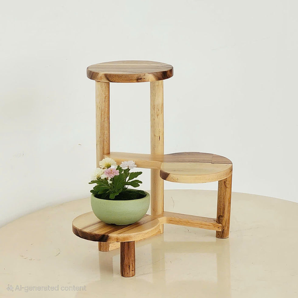 Hình thu nhỏ: Chân Đế Gỗ 3 Tầng Mini Để Bàn Decor Trang Trí Để Chậu Cây, Đồ Lưu Niệm