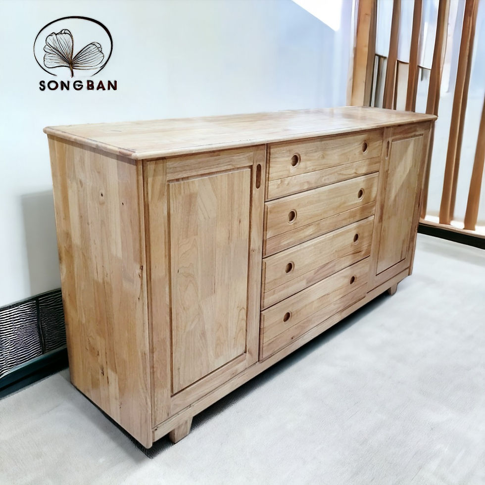 Hình thu nhỏ: Tủ Ngăn Kéo Ngang 1m78 Gỗ Cao Su 2 Cánh 4 Hộc, Tủ Compot, Tủ Đa Năng Sắp Xếp Đồ