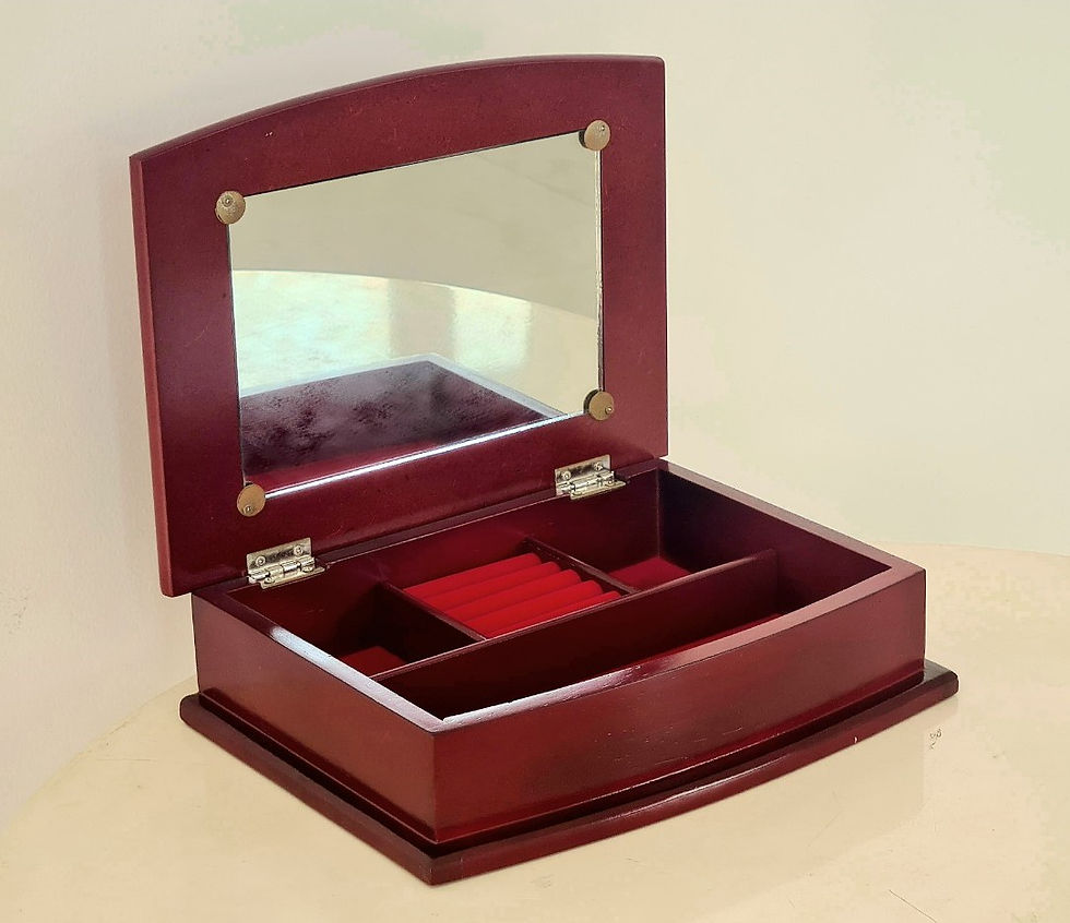 Hình thu nhỏ: Hộp Nữ Trang Gỗ Trái Tim Có Gương 23.5x18 cm - Hàng VN Xuất Khẩu