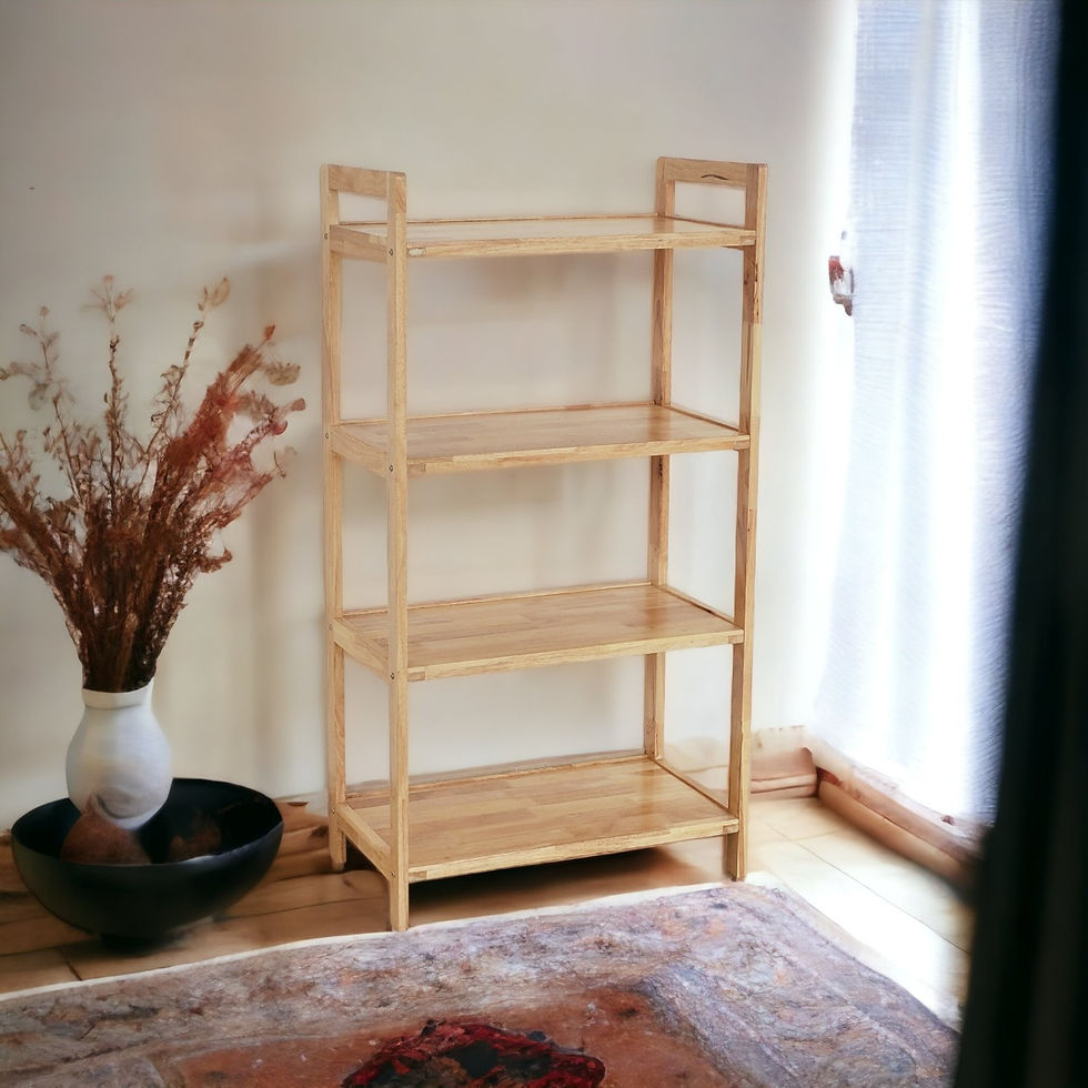 Hình thu nhỏ: Kệ Gỗ Cao Su 4 Tầng Ngang 63cm Để Dụng Cụ Bếp, Lò Viba, Lò Nướng, Nồi Cơm Điện