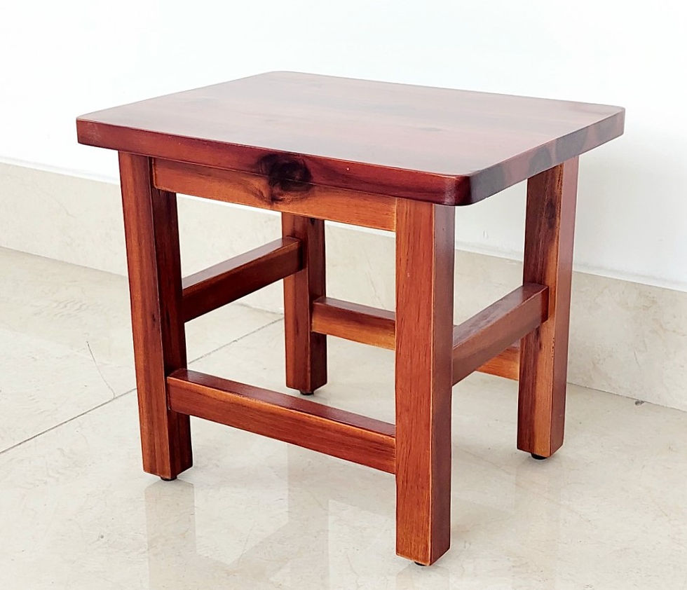 Hình thu nhỏ: Ghế Đôn Gỗ Cao 30.5cm, Ghế Cafe Phố, Ghế Gỗ Mặt Chữ Nhật - Hàng VN Xuất Khẩu